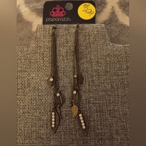 Paparazzi Bronze Leaf Earrings